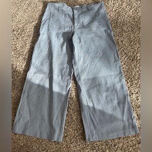 Jules & Leopold Pale Blue Wide-Leg Cropped Pants